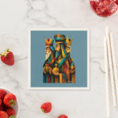 Drie Wijzen Abstracte Geboortekunst Servet (Insitu)
