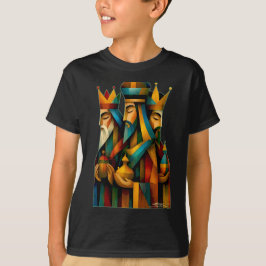 Drie Wijzen Abstracte Geboortekunst T-shirt
