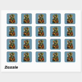 Drie Wijzen Abstracte Geboortekunst Vierkante Sticker