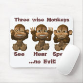 drie wijzen apen muismat (Met muis)
