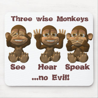 drie wijzen apen muismat