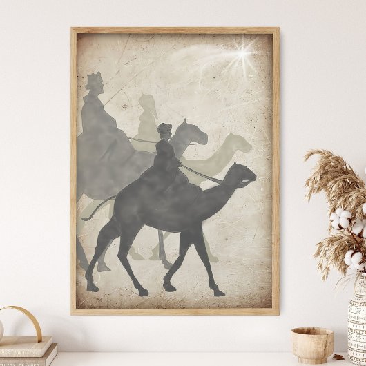 Drie wijzen, Bijbeltekst aan de wand, Bijbelverhal Poster