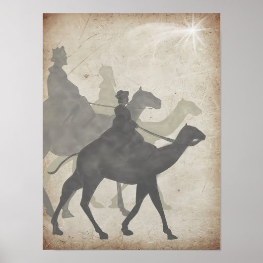 Drie wijzen, Bijbeltekst aan de wand, Bijbelverhal Poster (Voorkant)
