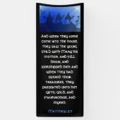 Drie Wijzen Blauwe Ster Kerstmis Kerkbanner Spandoek (Verticaal)