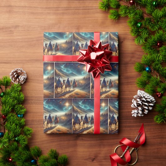 Drie Wijzen die een ster volgen Cadeaupapier (Feestdagen Geschenken)