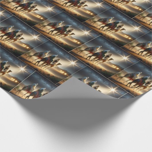 Drie Wijzen die een ster volgen Cadeaupapier (Hoek)