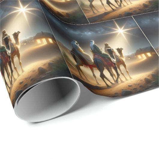 Drie Wijzen die een ster volgen Cadeaupapier (Rol Hoek)