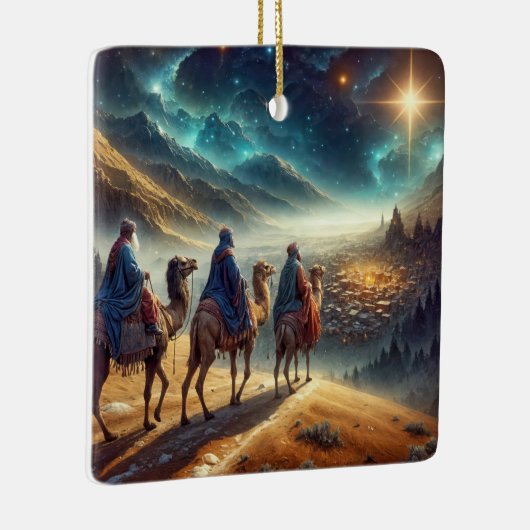 Drie Wijzen die een ster volgen Keramisch Ornament (Rechts)