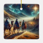 Drie Wijzen die een ster volgen Keramisch Ornament (Achterkant)