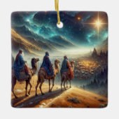 Drie Wijzen die een ster volgen Keramisch Ornament (Voorkant)