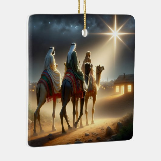 Drie Wijzen die een ster volgen Keramisch Ornament (Rechts)