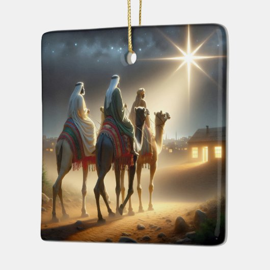 Drie Wijzen die een ster volgen Keramisch Ornament (Links)