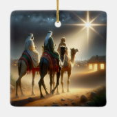Drie Wijzen die een ster volgen Keramisch Ornament (Achterkant)
