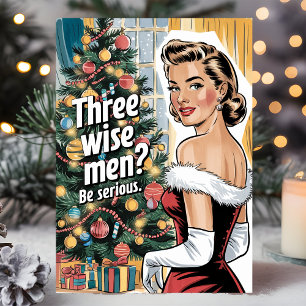 Drie Wijzen? Doe Normaal Retro Grappige Kerstmis Feestdagen Kaart