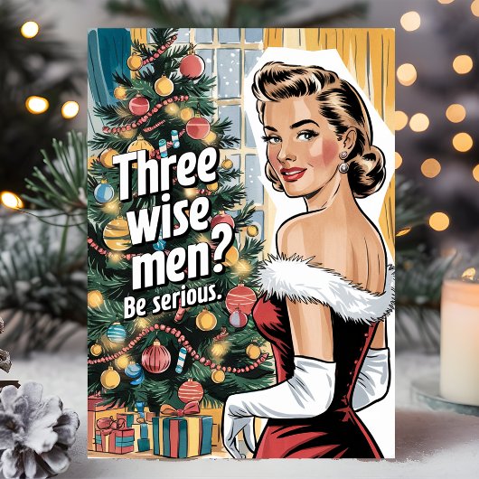 Drie Wijzen? Doe Normaal Retro Grappige Kerstmis Feestdagen Kaart