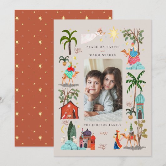 Drie Wijzen Drie Koningen Kerstvakantie Feestdagenkaart (Voorkant / Achterkant)