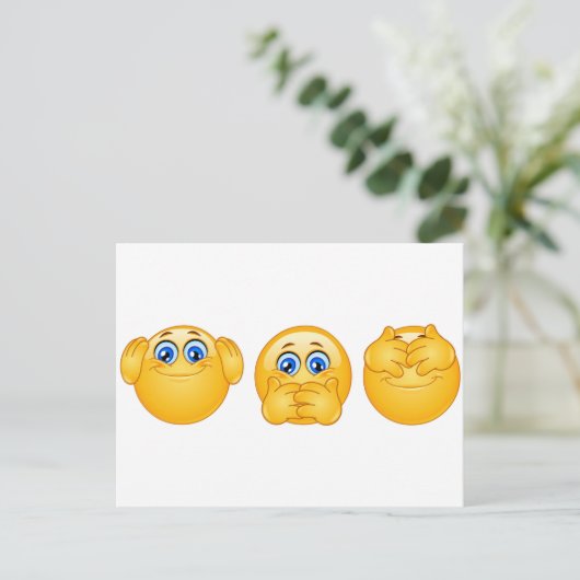drie wijzen emojus briefkaart (Staand voorkant)