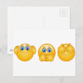 drie wijzen emojus briefkaart (Voorkant / Achterkant)