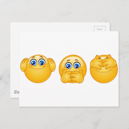 drie wijzen emojus briefkaart (Voorkant / Achterkant)