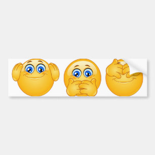 drie wijzen emojus bumpersticker