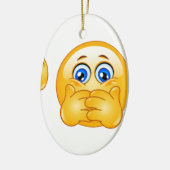 drie wijzen emojus keramisch ornament (Links)