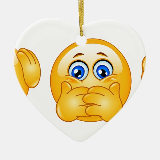 drie wijzen emojus keramisch ornament (Voorkant)