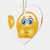 drie wijzen emojus keramisch ornament (Links)