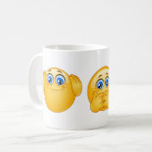 drie wijzen emojus koffiemok (Voorkant links)