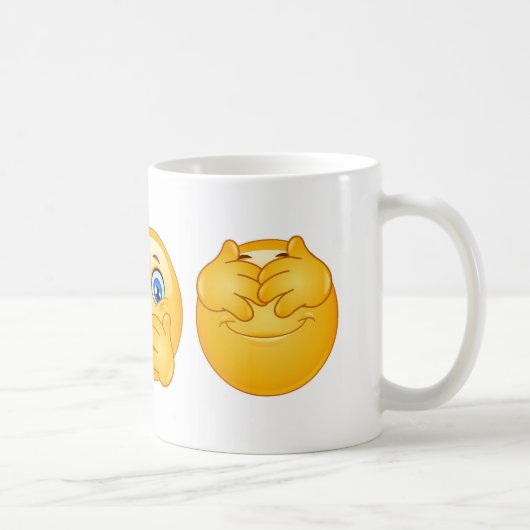 drie wijzen emojus koffiemok (Rechts)