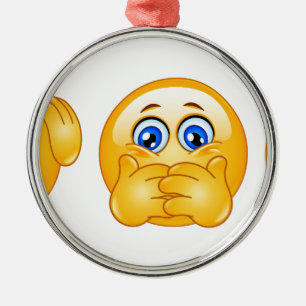 drie wijzen emojus metalen ornament