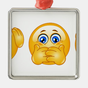 drie wijzen emojus metalen ornament