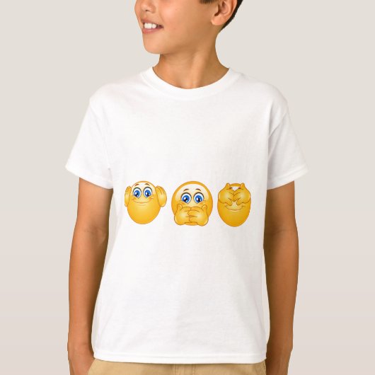 drie wijzen emojus t-shirt (Voorkant)
