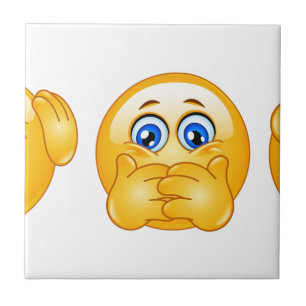 drie wijzen emojus tegeltje
