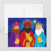 Drie Wijzen Epifanie Kerstster Feestdagenkaart (Voorkant / Achterkant)
