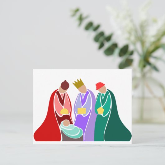 Drie Wijzen, geboorte van Christus Briefkaart (Staand voorkant)