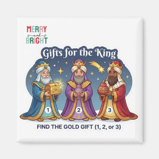 Drie Wijzen Kerstcadeaus Logisch Spel Magneet (Voorkant)