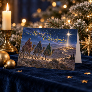 Drie Wijzen Kerstmis volg de ster Kaart