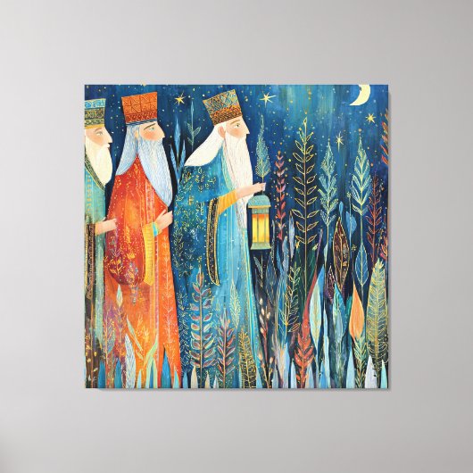 Drie Wijzen, kerstverhaal, Canvas Afdruk (Voorkant)
