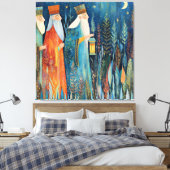 Drie Wijzen, kerstverhaal, Canvas Afdruk (Insitu (Slaapkamer))