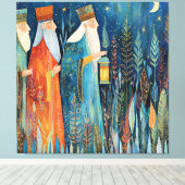 Drie Wijzen, kerstverhaal, Canvas Afdruk (Insitu (Houten vloer))