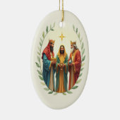 Drie Wijzen Koningen Gods Vrede Zegen Keramisch Ornament (Rechts)
