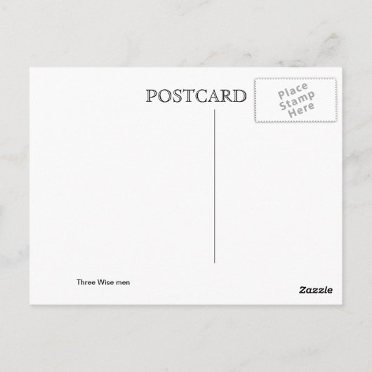 Drie wijzen mannen briefkaart (Achterkant)