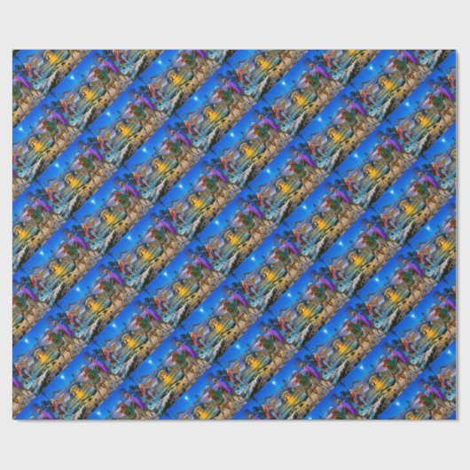 Drie wijzen mannen cadeaupapier (Vlak)