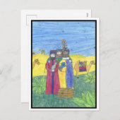 Drie wijzen mannen feestdagenkaart (Voorkant / Achterkant)