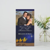 Drie Wijzen Mannen Kerst Persoonlijke Fotokaart Feestdagenkaart (Staand voorkant)