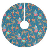 Drie wijzen mannen koningen en kamelen blauw over  kerstboom rok (Voorkant)