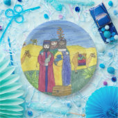 Drie wijzen mannen papieren bordje (Feest)