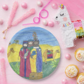 Drie wijzen mannen papieren bordje (Feest)