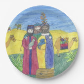 Drie wijzen mannen papieren bordje (Voorkant)