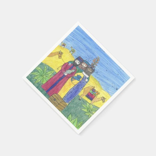 Drie wijzen mannen servet (Hoek)